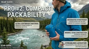 A price comparison chart of waterproof jackets in CAD, showing the affordability pros of choosing a 2.5-layer shell.