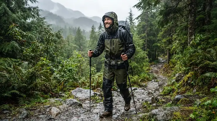 Men's 2-piece rain suit designed for heavy Canadian rainfall and outdoor work. 2 piece rain suit men's
