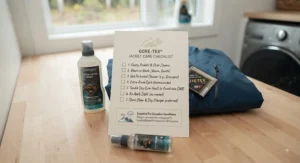 A handy checklist outlining the steps to care for your Gore-Tex jacket, ensuring long-lasting protection against harsh Canadian weather.