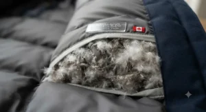 Close-up illustration showing heavy-duty insulation in a top-rated Canadian-made winter parka review.