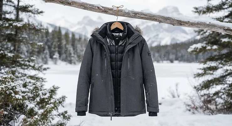 An interchange jacket designed for Canadian winters, featuring a versatile 3-in-1 layered design. interchange jacket for Canadian winters
