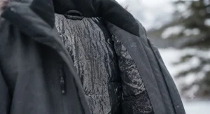 Thermal reflective lining inside an interchange jacket providing warmth during freezing winter temperatures.