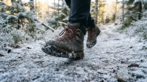 Winter boots for toddlers with heavy-duty rubber treads for icy paths